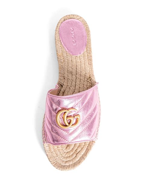 gucci slides hot pink fake|authenticate Gucci marmont raffia slides.